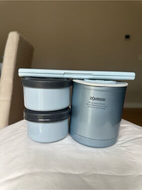Zojirushi Thermos Lunch Box Set, light blue